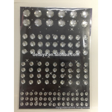 120 pcs Clear round diamond sticker sheet